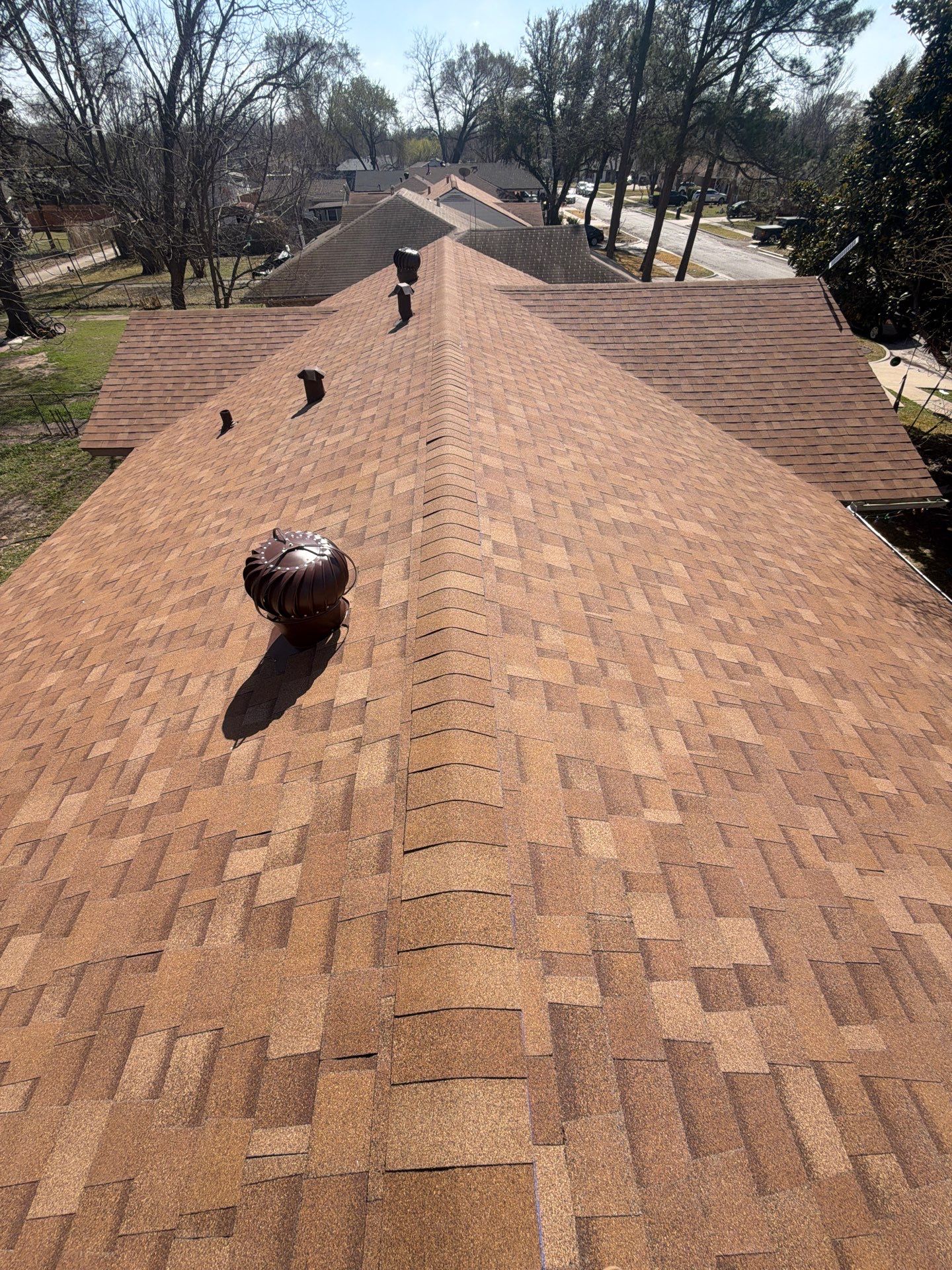Detail of premium shingle installation